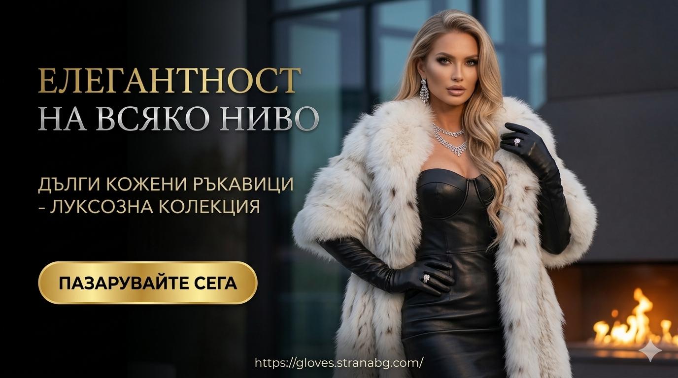 Long Shiny Leather Gloves